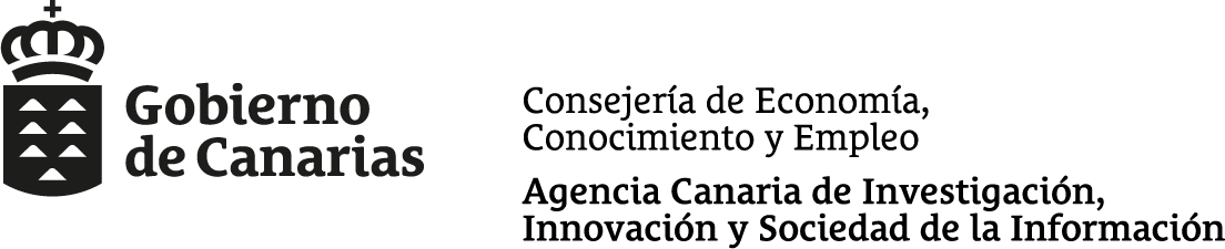 Logo del Gobierno de Canarias, Consejería de Economía, Conocimiento y Empleo. Agencia Canaria de Investigación, Innovación y Sociedad de la Información